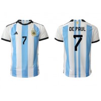 Fotbalové Dres Argentina Rodrigo de Paul #7 Domácí MS 2022 Krátký Rukáv